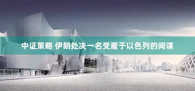 中证策略 伊朗处决一名受雇于以色列的间谍