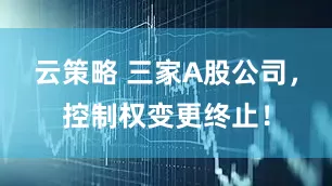 云策略 三家A股公司，控制权变更终止！